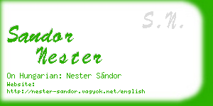 sandor nester business card